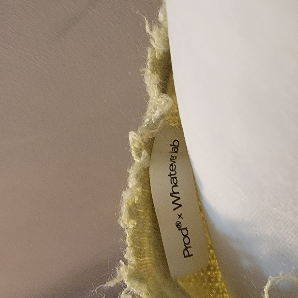 Distressed, Frayed Edge Puppy Sigh Greenish- Yellow Tank Top - Picture 7 of 9
